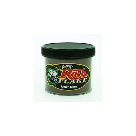 Roth Flake & Pearl Product Beever Brown Solid Metal Flake, Lil .008 Size, 2oz Jar LRF111